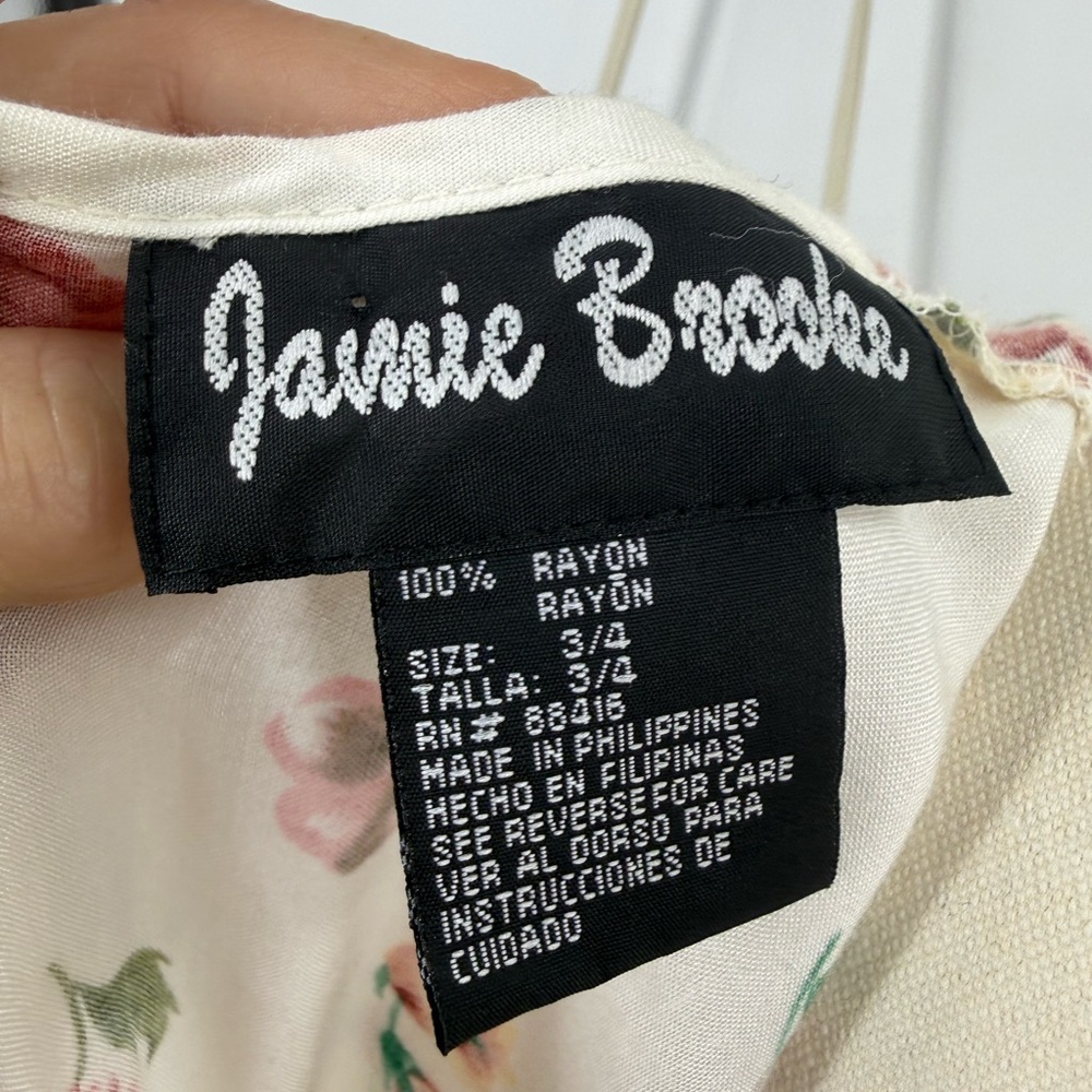 Jamie Brooke vintage 1990s Floral Prairie cottage core BoHo print dress 3/4 - Picture 7 of 10